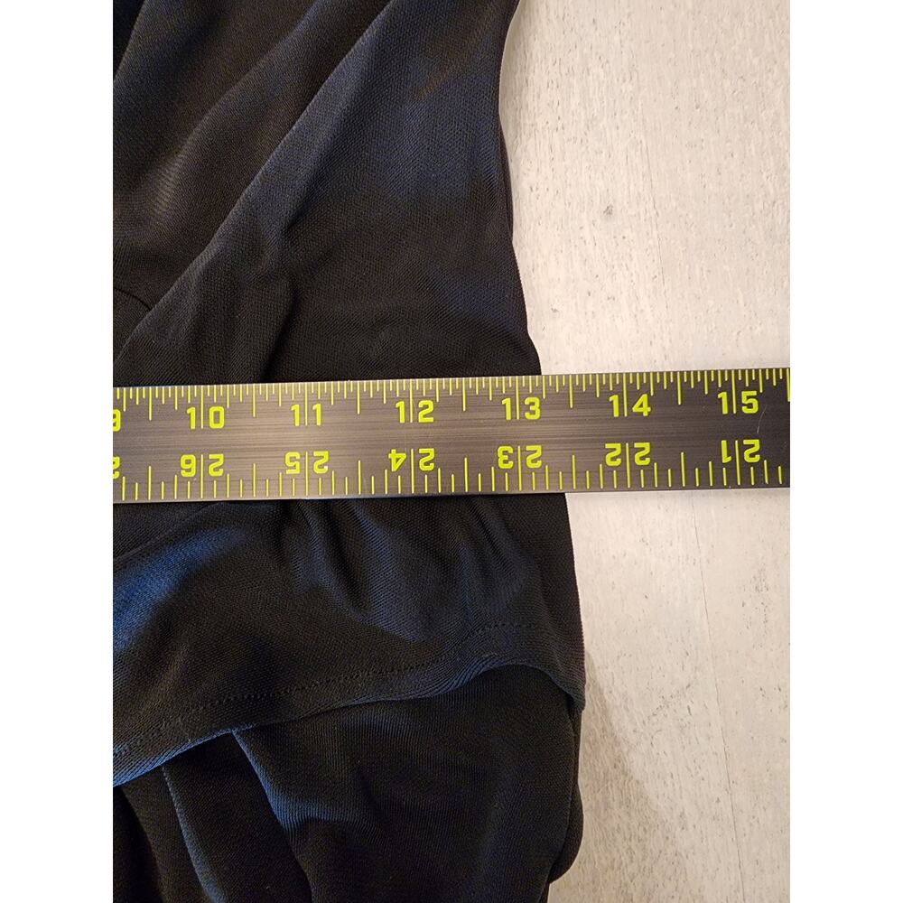 Elie Tahari Black Deep V-Neck Midi Dress Women's Front Tie Sexy - Picture 11 of 12